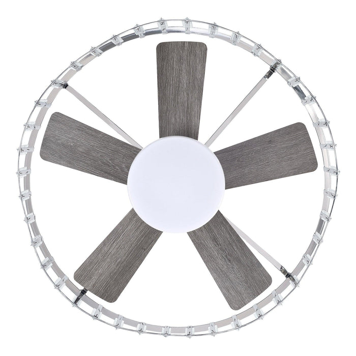27" Modern Brush Nickel Flush Mount Reversible Ceiling Fan with Lighting and Remote Control - ParrotUncle