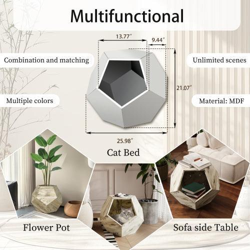 Mueble moderno para mascotas de 25,98 pulgadas, transportador de gatos, mesa auxiliar de sofá, macetero de MDF, mueble multifuncional, zumaque birmano