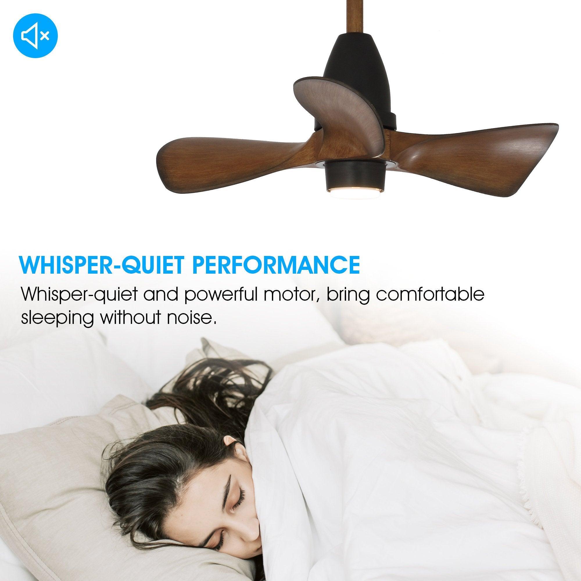 28" Kwang Rustic DC Motor Downrod Mount Reversible Ceiling Fan with LED Lighting and Remote Control - ParrotUncle