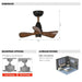 28" Kwang Rustic DC Motor Downrod Mount Reversible Ceiling Fan with LED Lighting and Remote Control - ParrotUncle