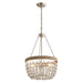 3-light Modern Crystal Chandelier with Hemp Rope - ParrotUncle