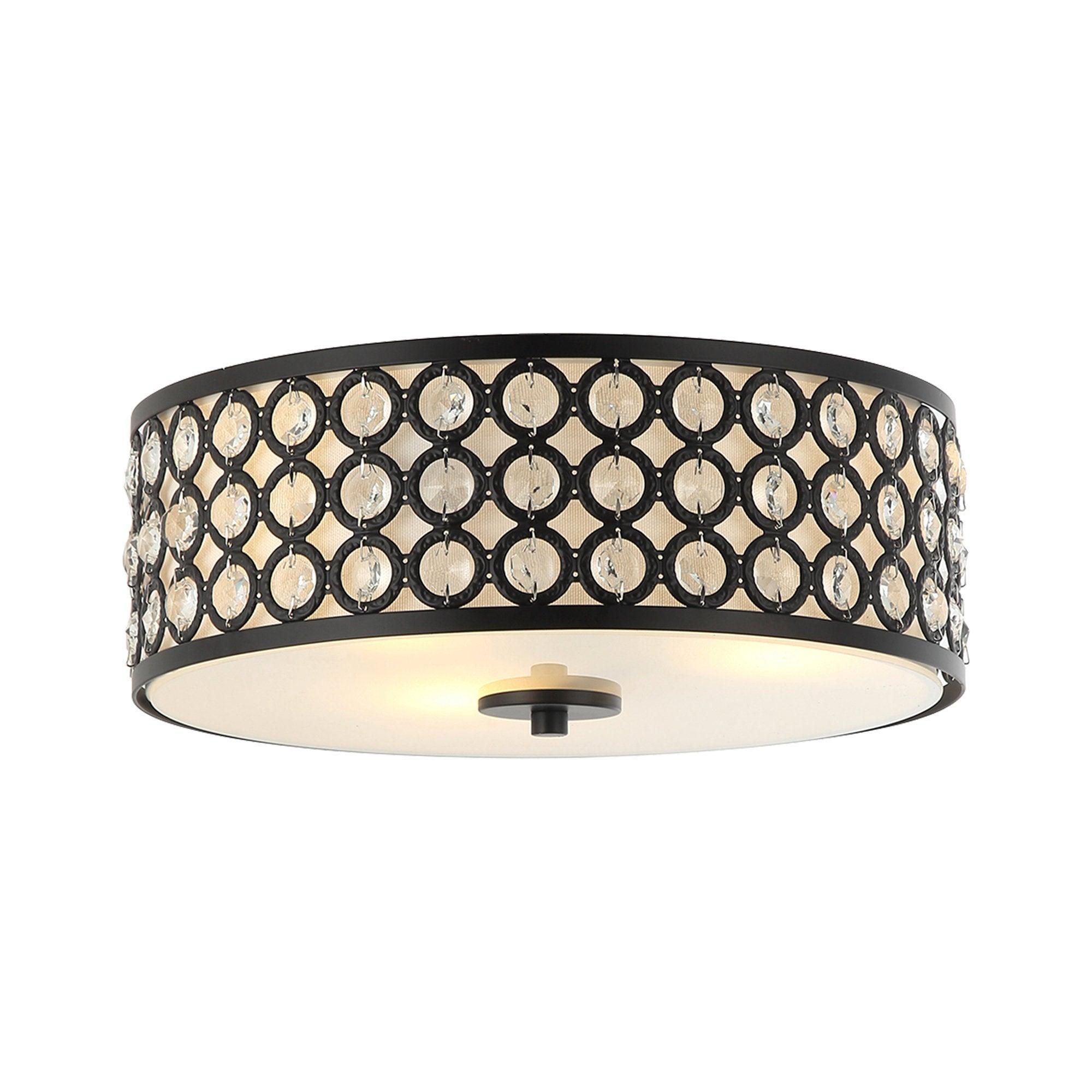 3-Light Modern LED Flush Mount Light with Crystal - ParrotUncle