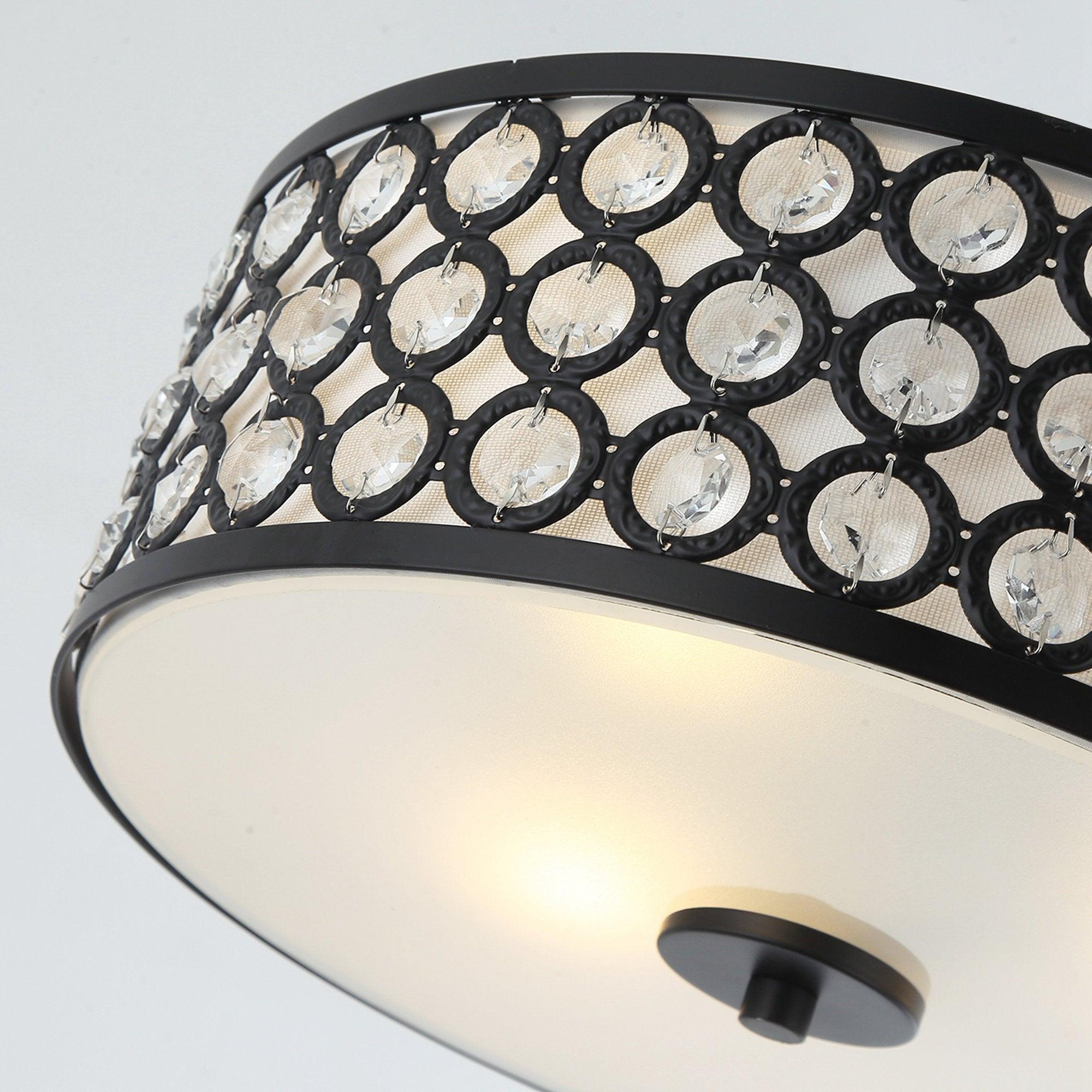 3-Light Modern LED Flush Mount Light with Crystal - ParrotUncle