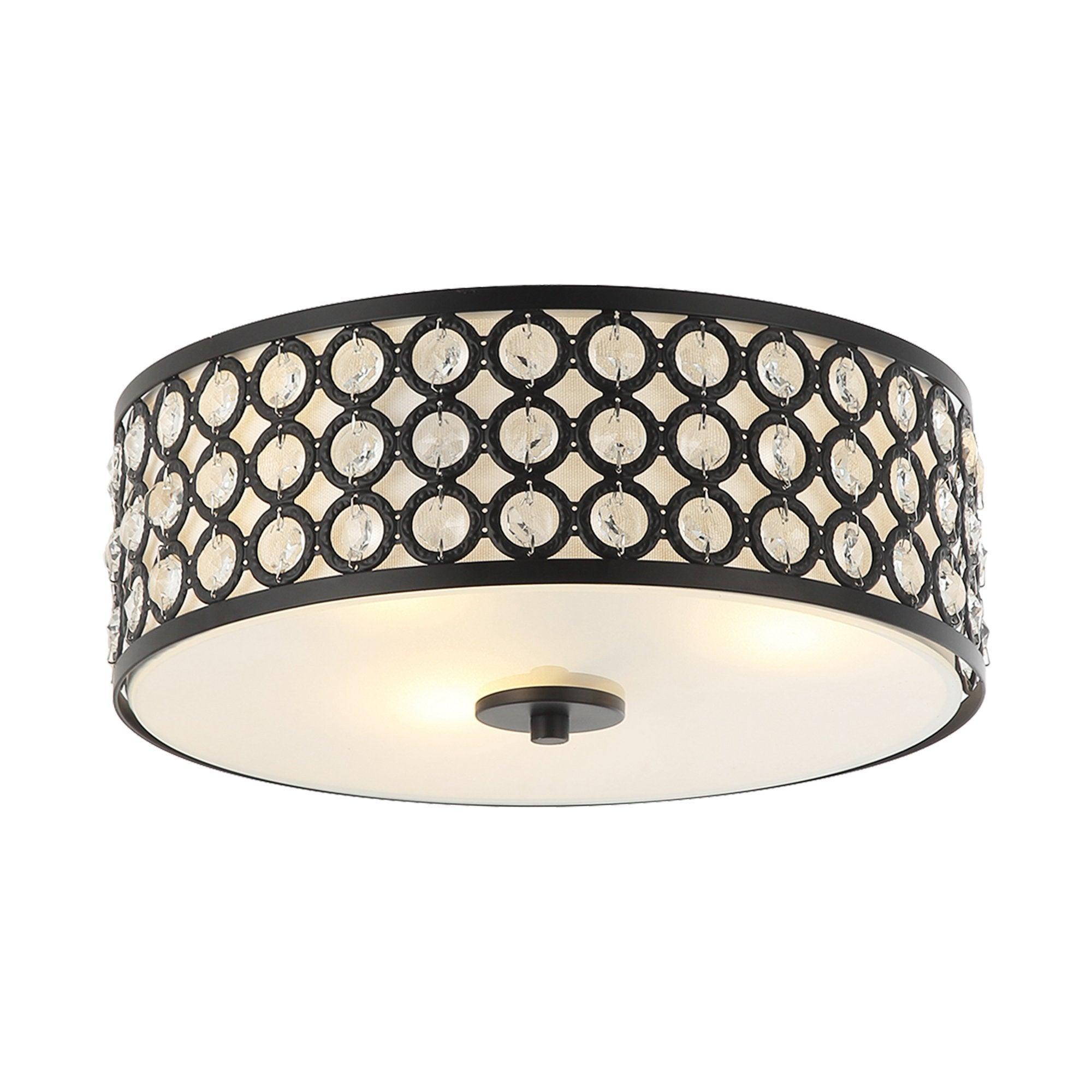3-Light Modern LED Flush Mount Light with Crystal - ParrotUncle