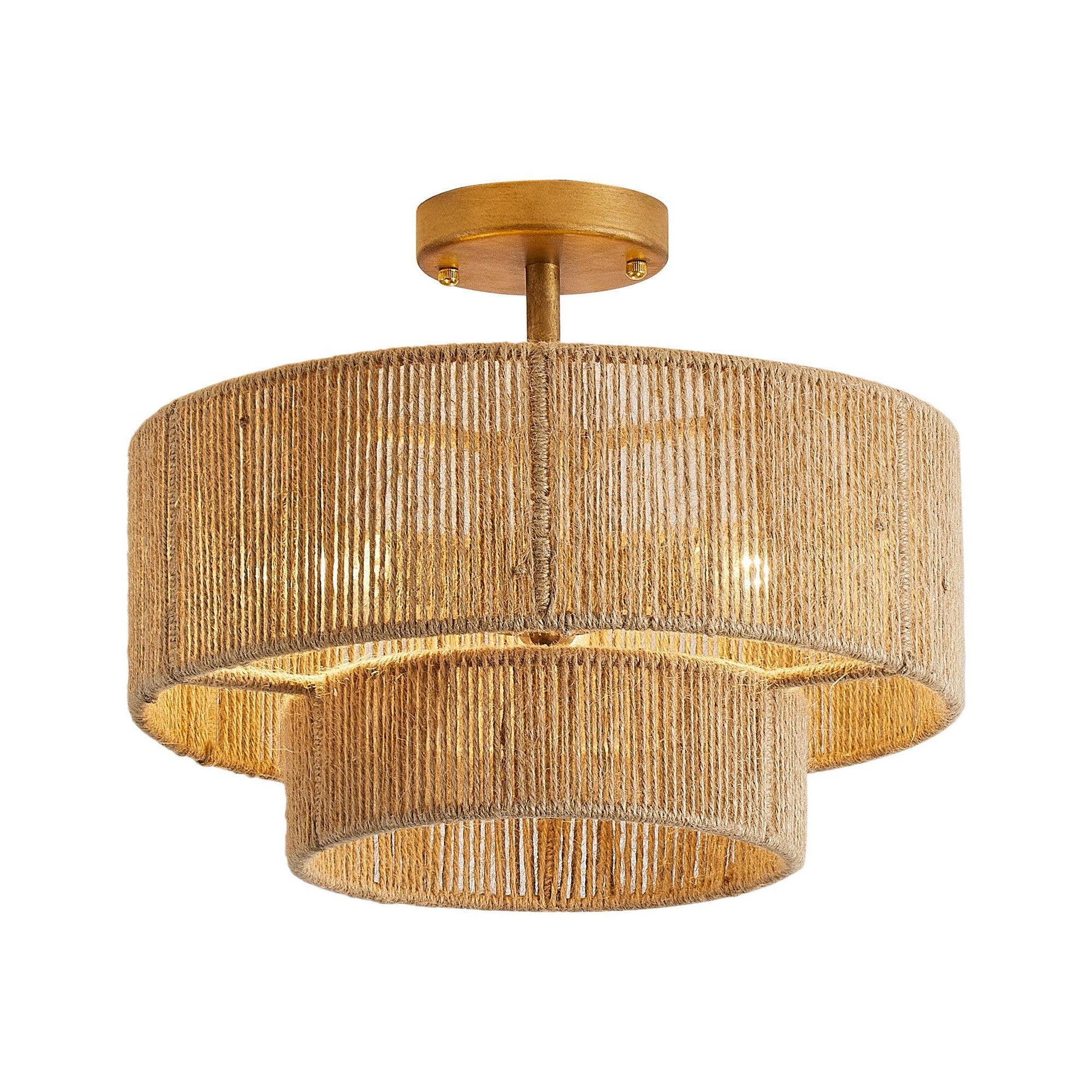 mahalo☆ 3-Light Traditional Farmhouse Wabi-Sabi Flush Mount Light