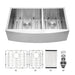 33*20*09 Inch Kitchen Sink Double Bowl Kitchen Sink with Roll Up Rack - ParrotUncle