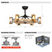 34" Bucholz Farmhouse DC Motor Downrod Mount Reversible Ceiling Fan with Lighting and Remote Control - ParrotUncle