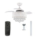 36" Bangaiore Modern Downrod Mount Crystal Ceiling Fan with Lighting and Remote Control - ParrotUncle