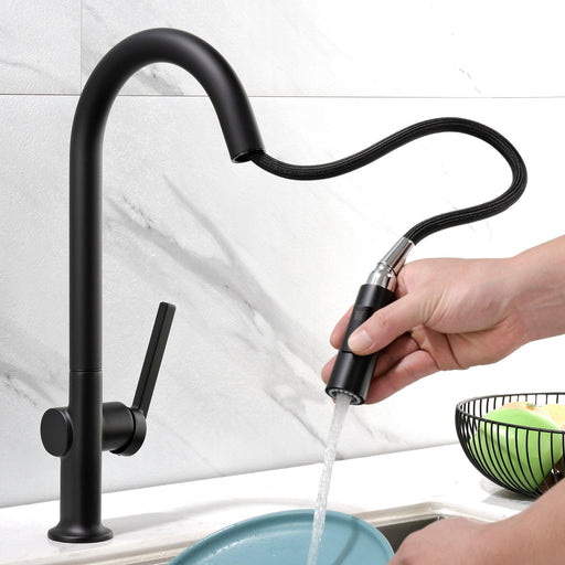 360-degree Rotation Single-Handle Pull-out Faucet - ParrotUncle
