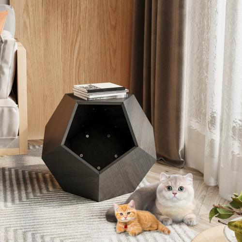 Mueble moderno para mascotas de 25,98 pulgadas, transportador de gatos, mesa auxiliar de sofá, macetero de MDF, mueble multifuncional, zumaque birmano