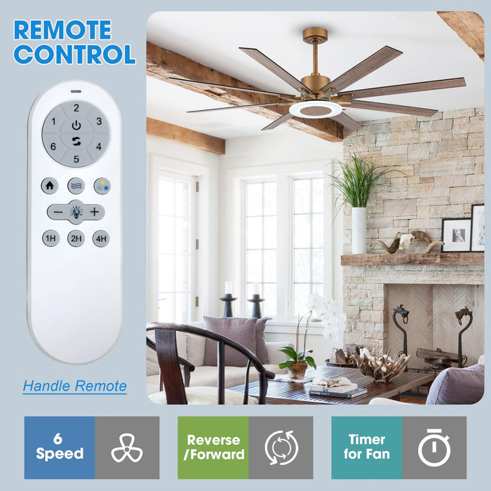 65 "Godavari Industrial Downrod Mount Reversible Ventilador de Techo con Iluminación LED y Control Remoto