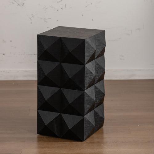 Mesa de centro retro de MDF con diseño tridimensional en relieve de 61 cm de altura