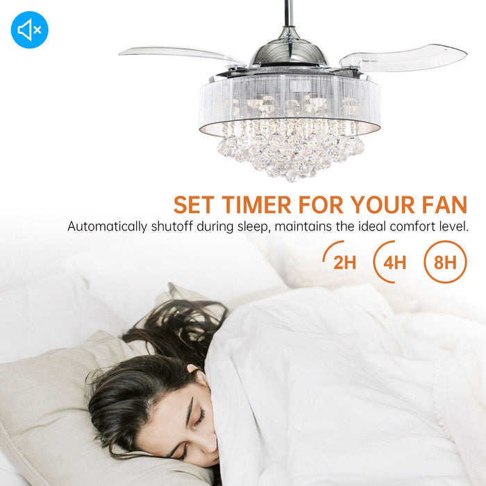 42" Broxburne Smart Fan with LED Light - ParrotUncle
