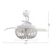 42" Huang Traditional Downrod Mount Chandelier Ceiling Fan with Lighting and Remote Control - ParrotUncle