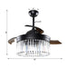 42" Industrial Downrod Mount Crystal Ceiling Fan with Lighting and Remote Control - ParrotUncle