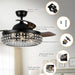 42" Modern Downrod Mount Crystal Ceiling Fan with Lighting and Remote Control - ParrotUncle