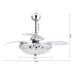 42" Servantes Modern Downrod Mount Crystal Ceiling Fan with Lighting and Remote Control - ParrotUncle