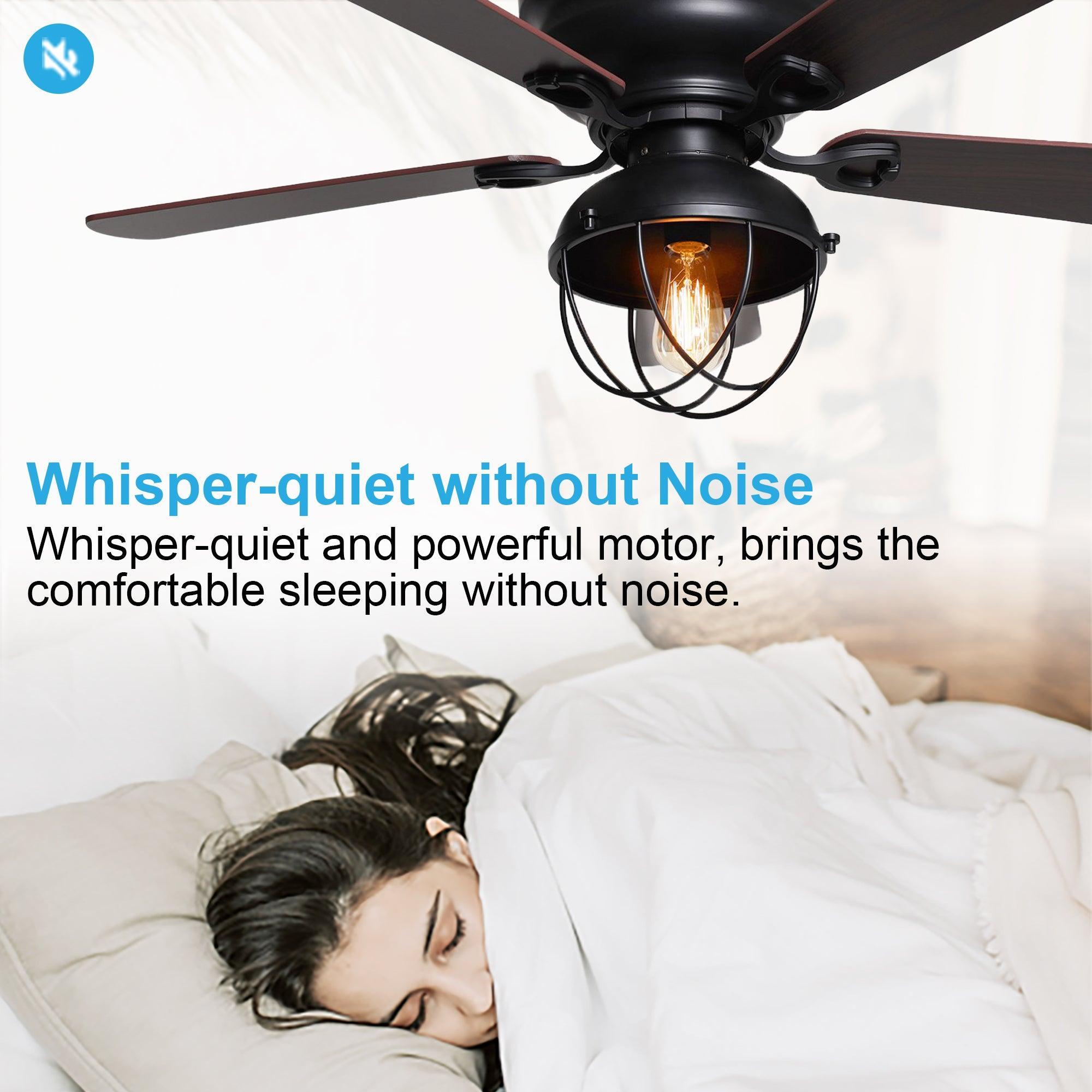 42" Traditional Flush Mount Reversible Ceiling Fan with Lighting and Remote Control - ParrotUncle