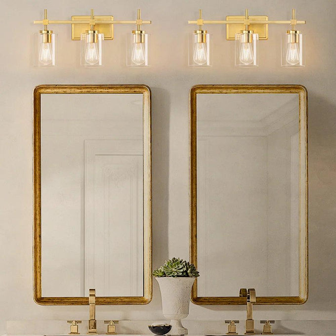 Jasper Modern Clear Glass 3-Light Bathroom Vanity Light