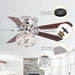 48" Traditional Chrome Flush Mount Reversible Crystal Ceiling Fan with Lighting and Remote Control - ParrotUncle