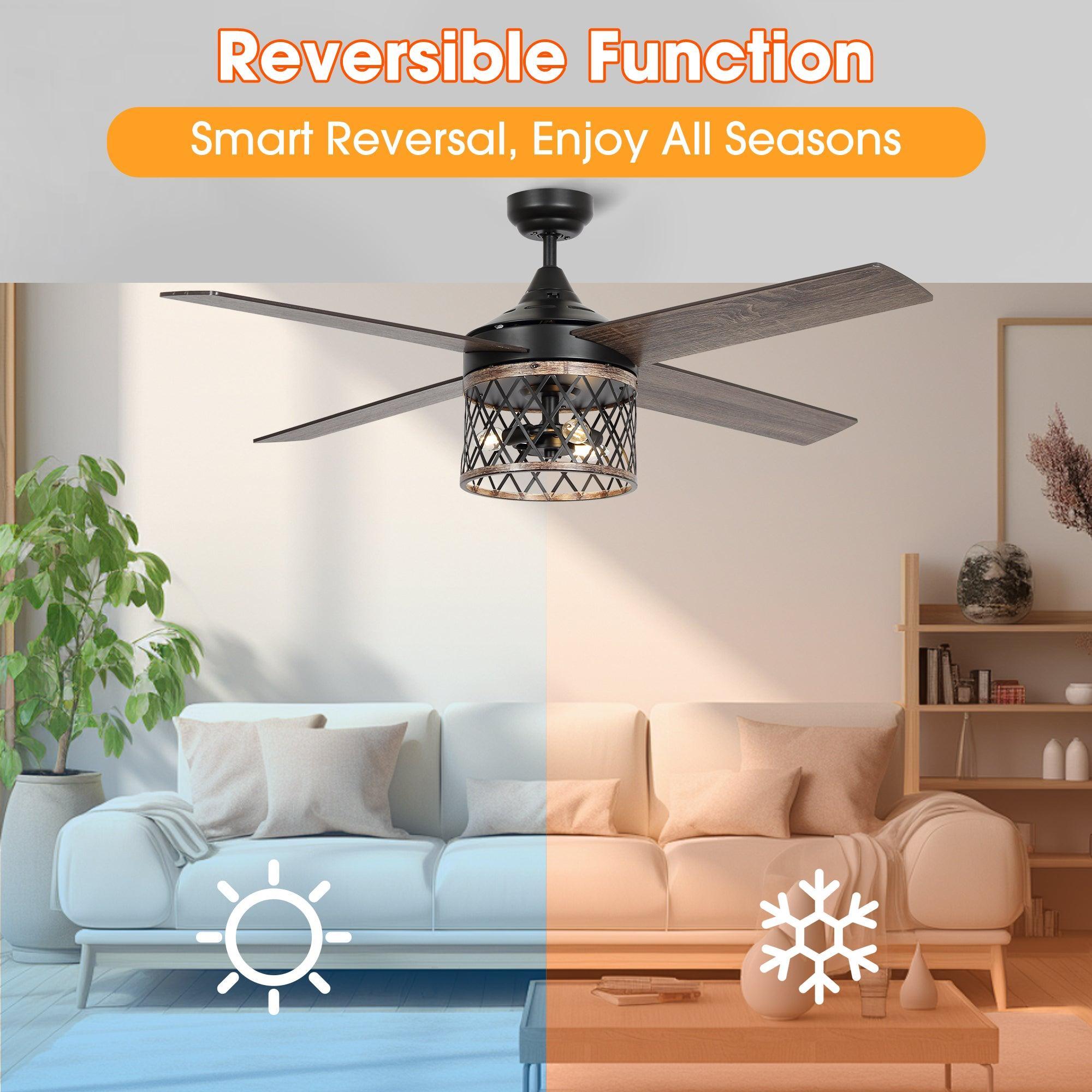 Ventilador de techo reversible Mirelle Farmhouse de 52