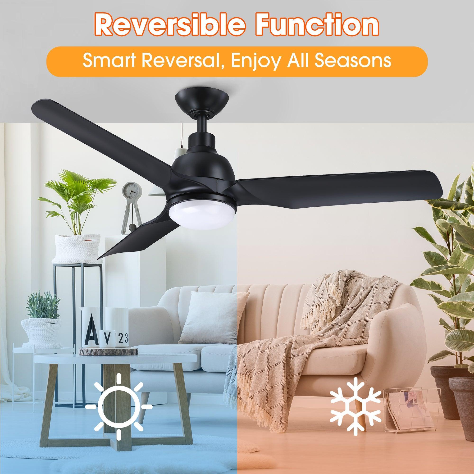 52" Cason Induatrial Downrod Mount Reversible Ceiling Fan with LED Lighting and Remote Control
