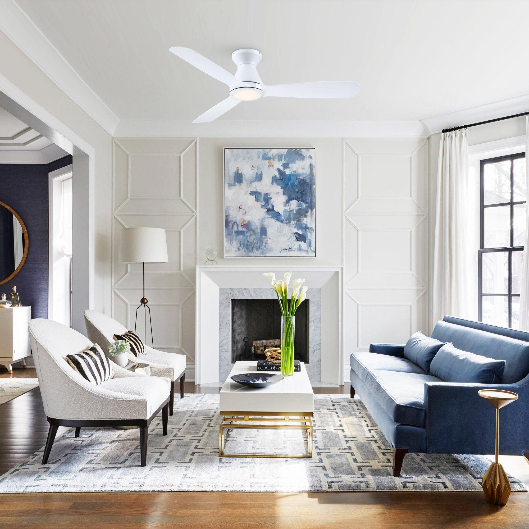 52" Ahmedabad Industrial DC Motor Flush Mount Reversible Ceiling Fan with LED Lighting and Remote Control - ParrotUncle