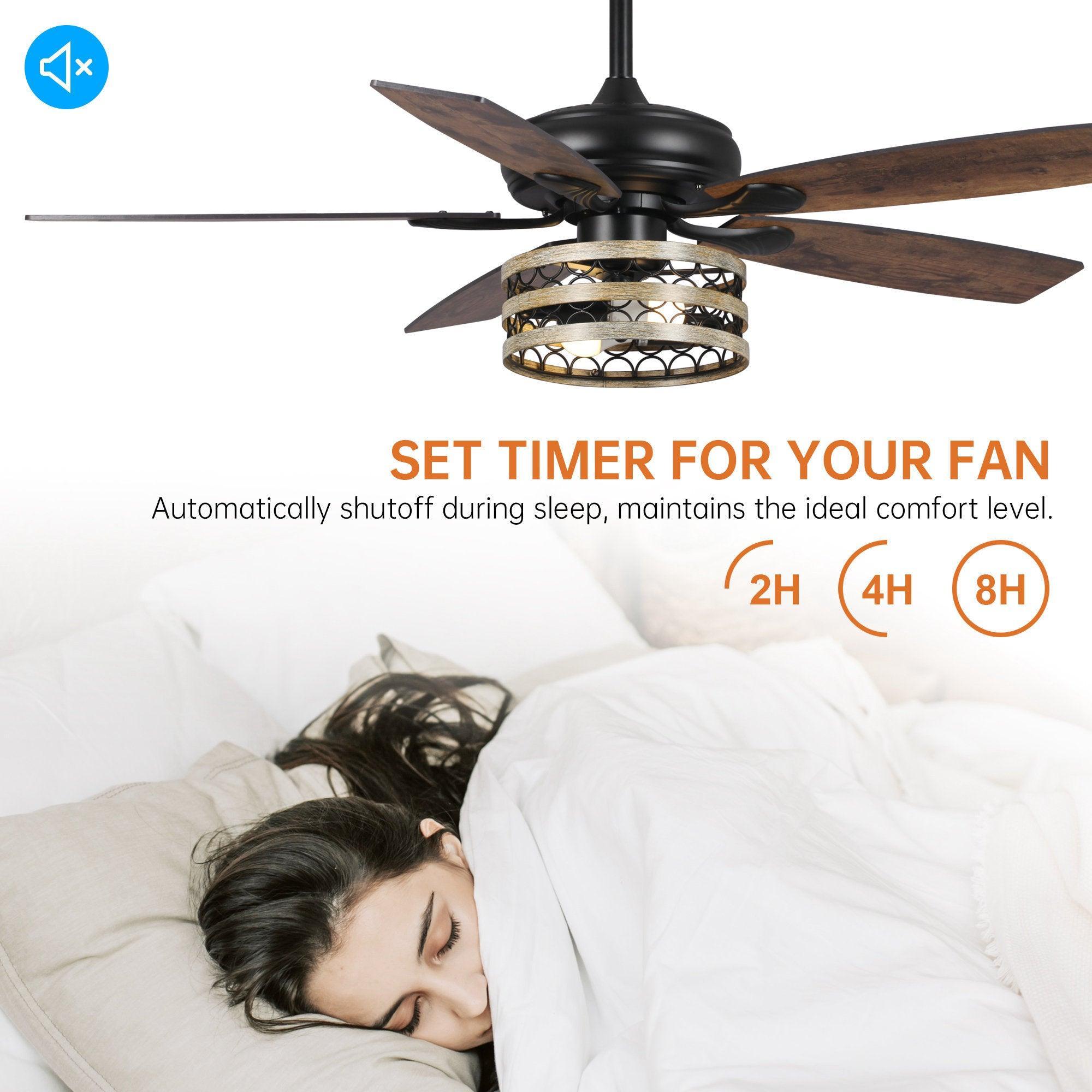 52" Alward Smart Fan with Light Kit - ParrotUncle