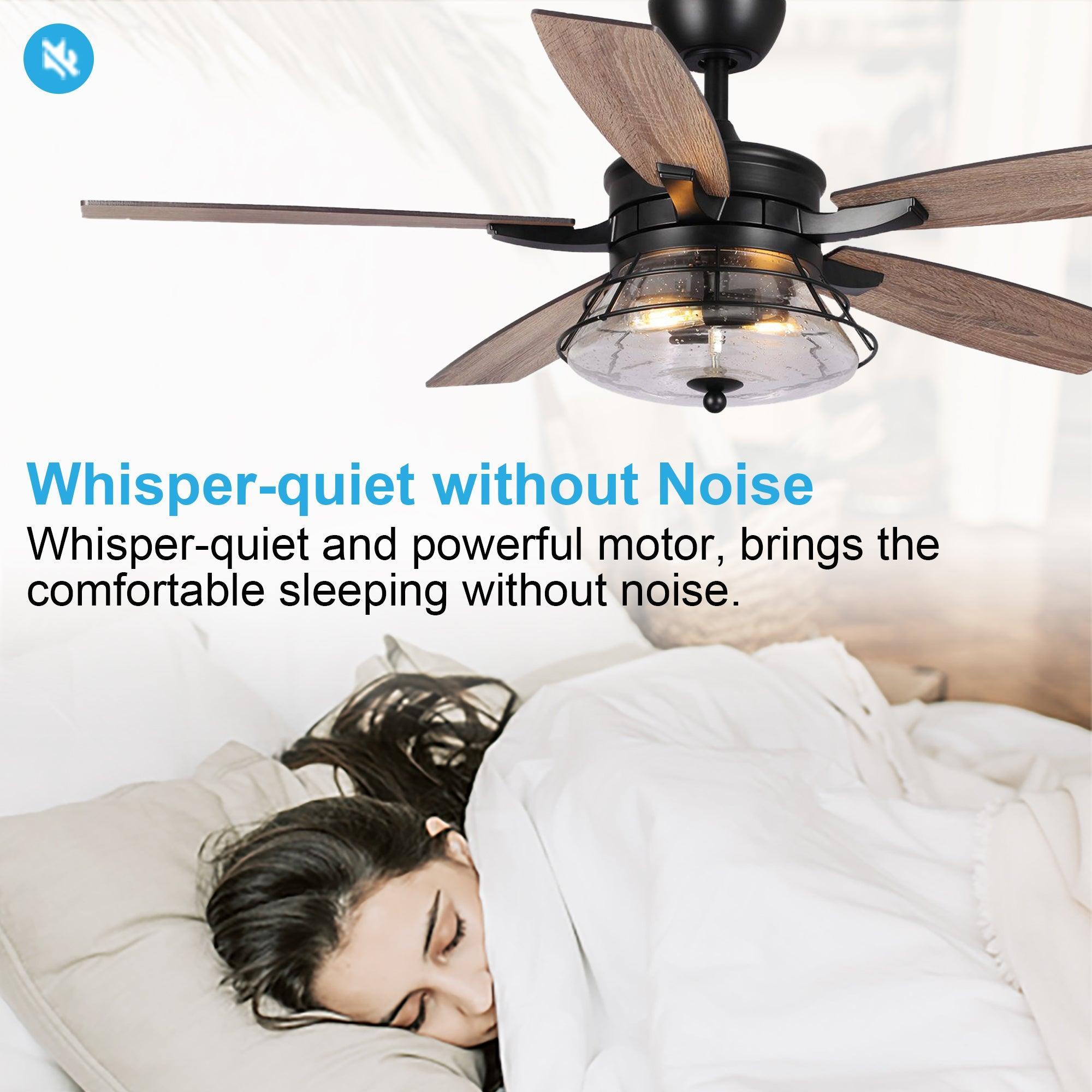 52" Antone Industrial Downrod Mount Reversible Ceiling Fan with Lighting and Remote Control - ParrotUncle