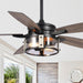 52" Coimbatore Farmhouse Downrod Mount Reversible Ceiling Fan with Lighting and Remote Control - ParrotUncle