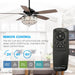 52" Etting Modern Downrod Mount Reversible Crystal Ceiling Fan with Lighting and Remote Control - ParrotUncle