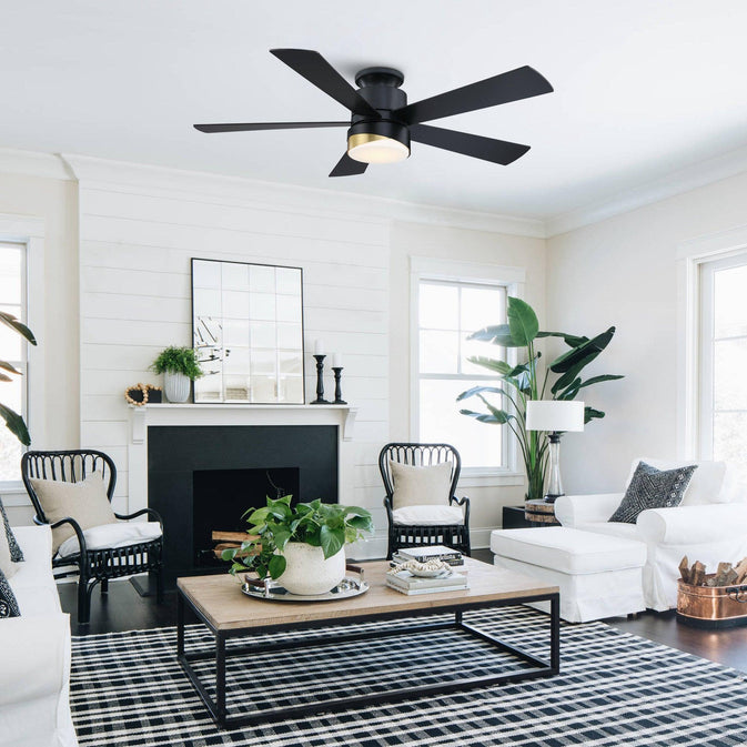 Ventilador inteligente de 52" con luz LED y montaje empotrado - ParrotUncle