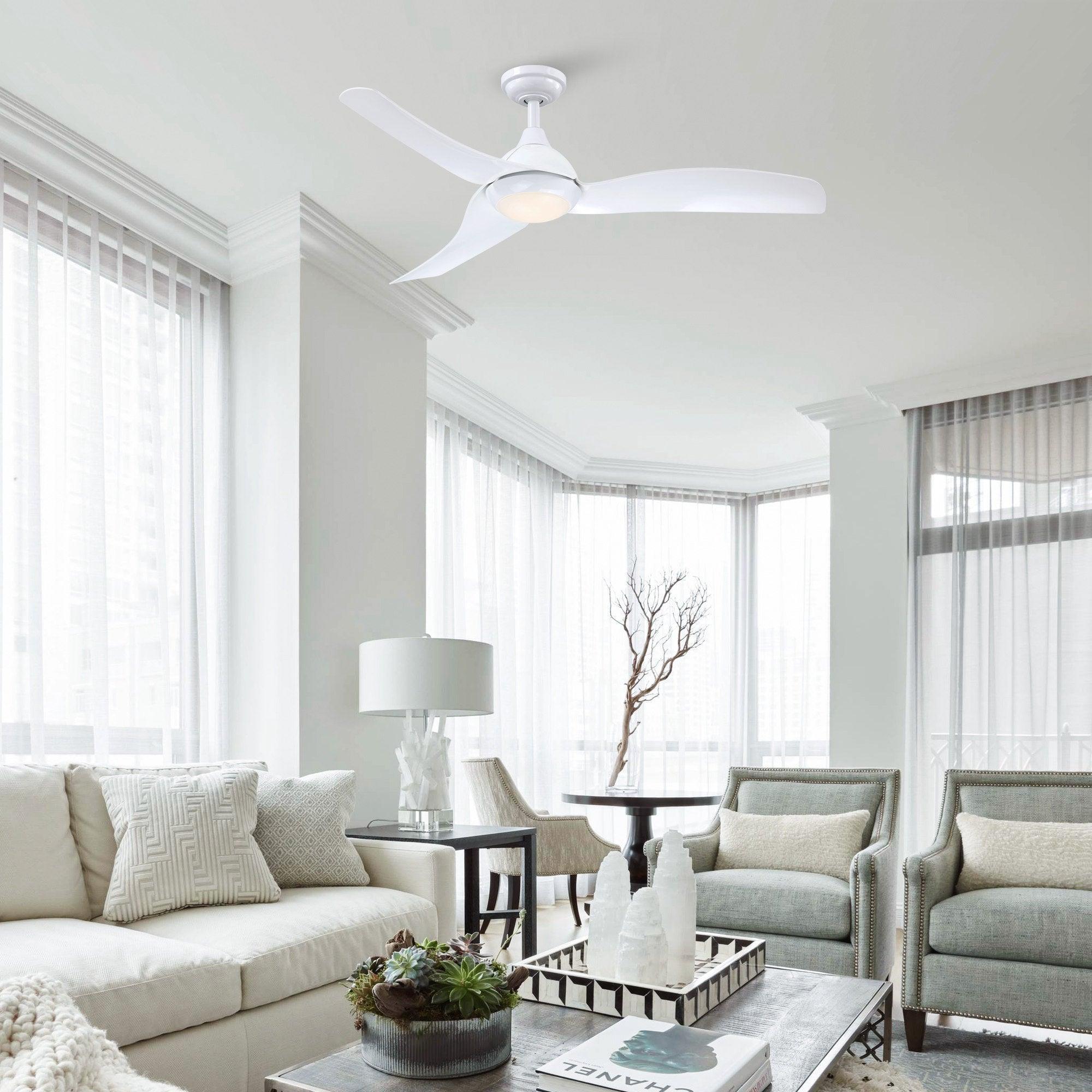52" Industrial DC Motor Downrod Mount Reversible Ceiling Fan with LED Lighting and Remote Control - ParrotUncle