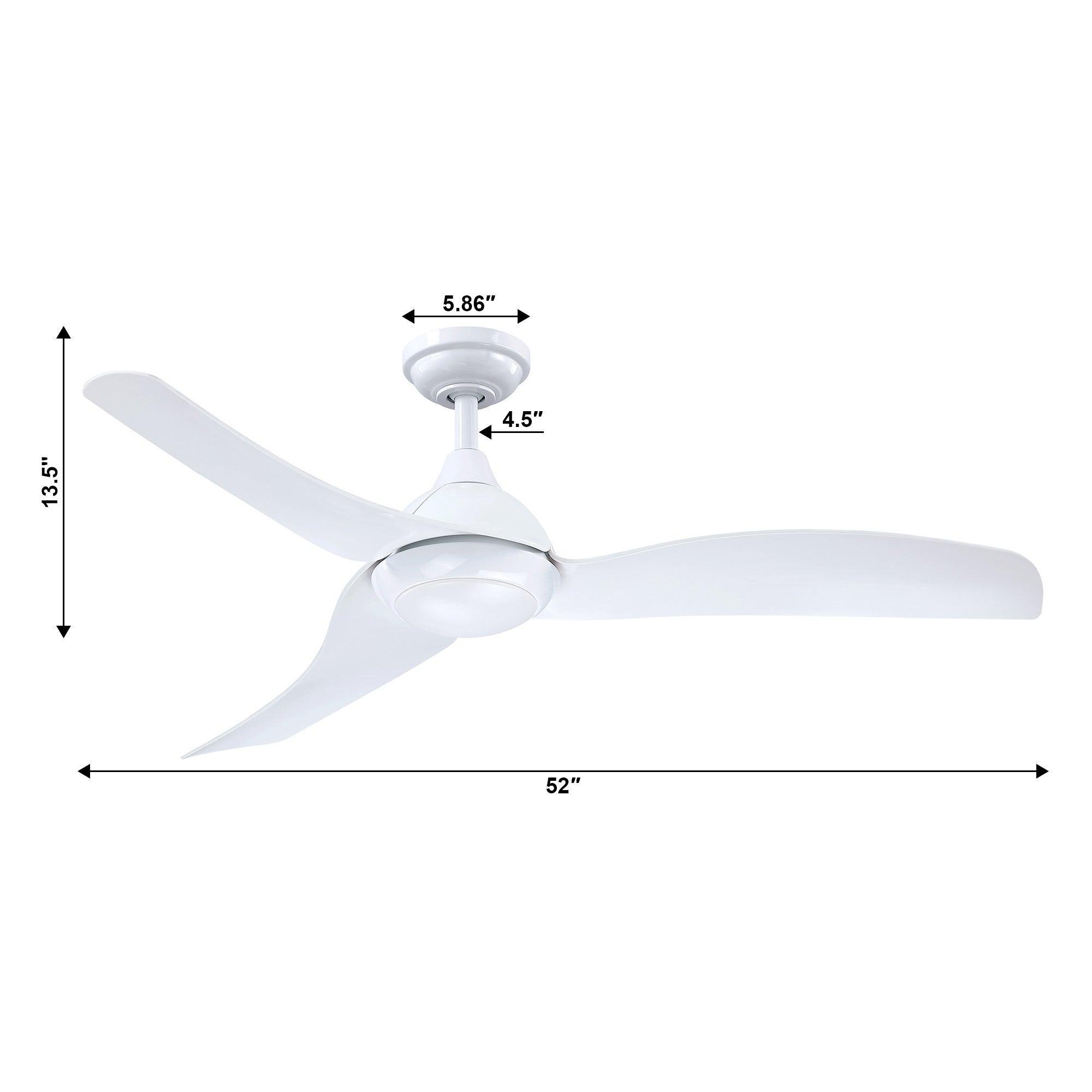 52" Industrial DC Motor Downrod Mount Reversible Ceiling Fan with LED Lighting and Remote Control - ParrotUncle