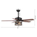 52" Jaipur Farmhouse Downrod Mount Reversible Ceiling Fan with Lighting and Remote Control - ParrotUncle