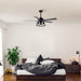 52" Kashmir Industrial Downrod Mount Reversible Ceiling Fan with Lighting and Remote Control - ParrotUncle