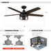 52" Kolkata Industrial Downrod Mount Reversible Ceiling Fan with Lighting and Remote Control - ParrotUncle