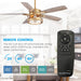 52" Madhya Pradesh Industrial Downrod Mount Reversible Crystal Ceiling Fan with Lighting and Remote Control - ParrotUncle