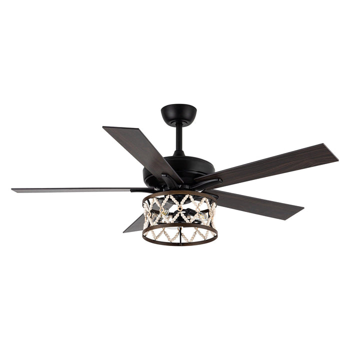 52" New Delhi Industrial Downrod Mount Reversible Ceiling Fan with Lighting and Remote Control - ParrotUncle