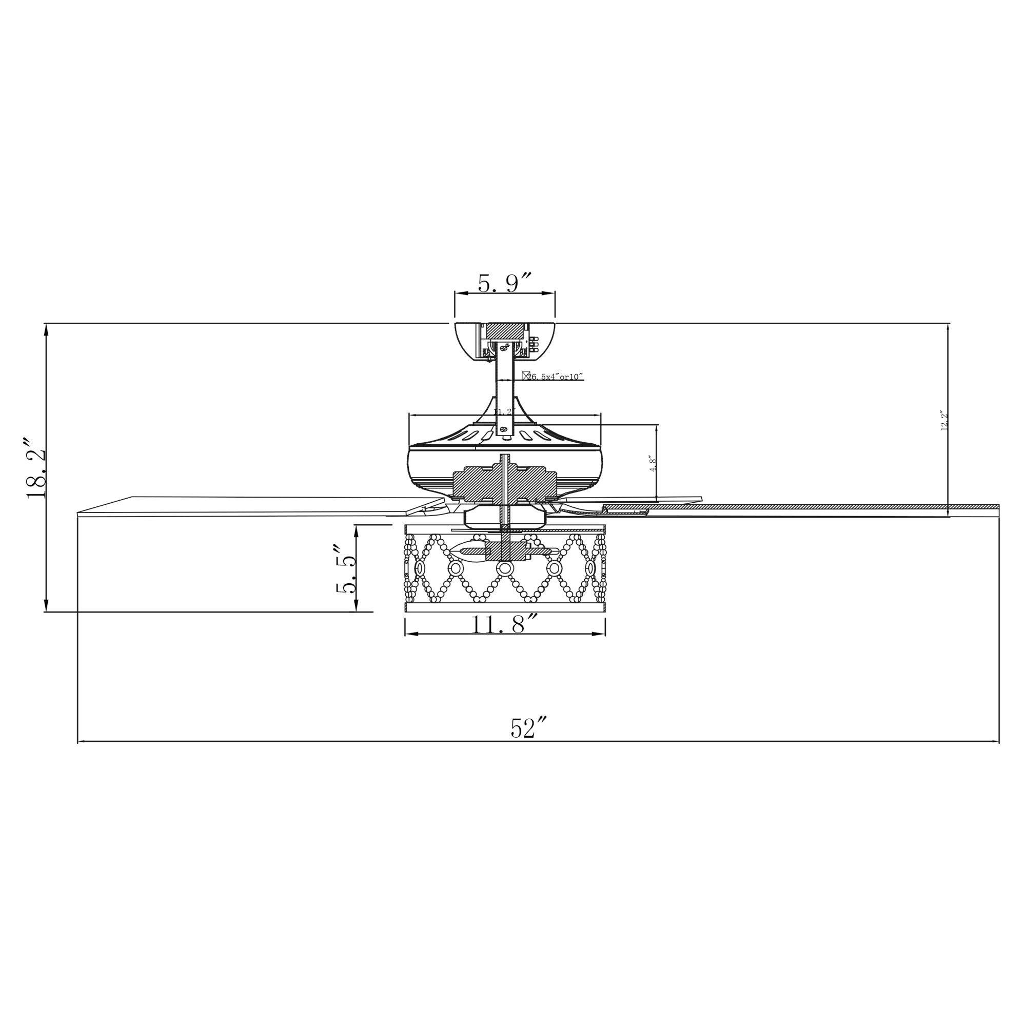 52" New Delhi Industrial Downrod Mount Reversible Ceiling Fan with Lighting and Remote Control - ParrotUncle
