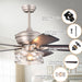 52" Nilgril Farmhouse Downrod Mount Reversible Ceiling Fan with Lighting and Remote Control - ParrotUncle