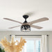 52" Tata Nagar Industrial Downrod Mount Reversible Crystal Ceiling Fan with Lighting and Remote Control - ParrotUncle