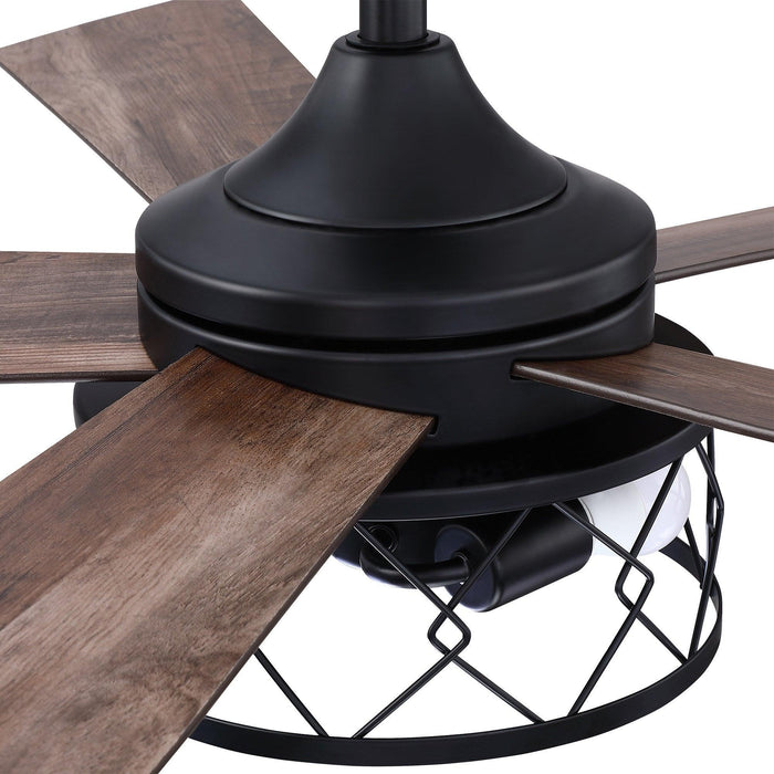 52" Windmill Modern Downrod Mount Reversible Ceiling Fan with Lighting and Remote Control - ParrotUncle