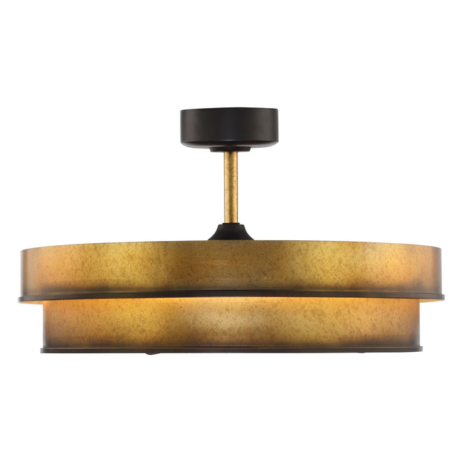 Perimost 32 Inch Eartha Antique Bronze Downrod Mount Luxury Fandelier with Light and Remote Control