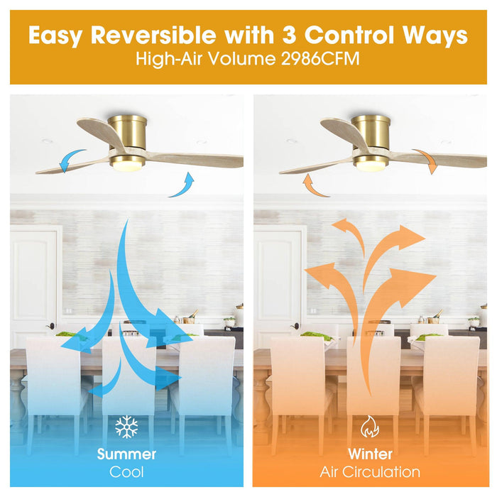 Ventilador inteligente Mayna de 52" con luz LED
