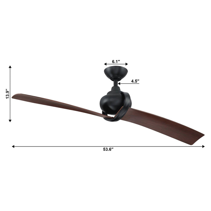 54" Shellcove Modern DC Motor Downrod Mount Reversible Ceiling Fan with Remote Control Electric Fans for Household Purposes - ParrotUncle