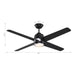54" Shellcove Modern Downrod Mount Reversible Ceiling Fan with LED Lighting and Wall Control - ParrotUncle