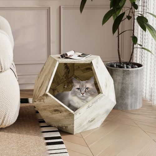Mueble moderno para mascotas de 25,98 pulgadas, transportador de gatos, mesa auxiliar de sofá, macetero de MDF, mueble multifuncional, zumaque birmano
