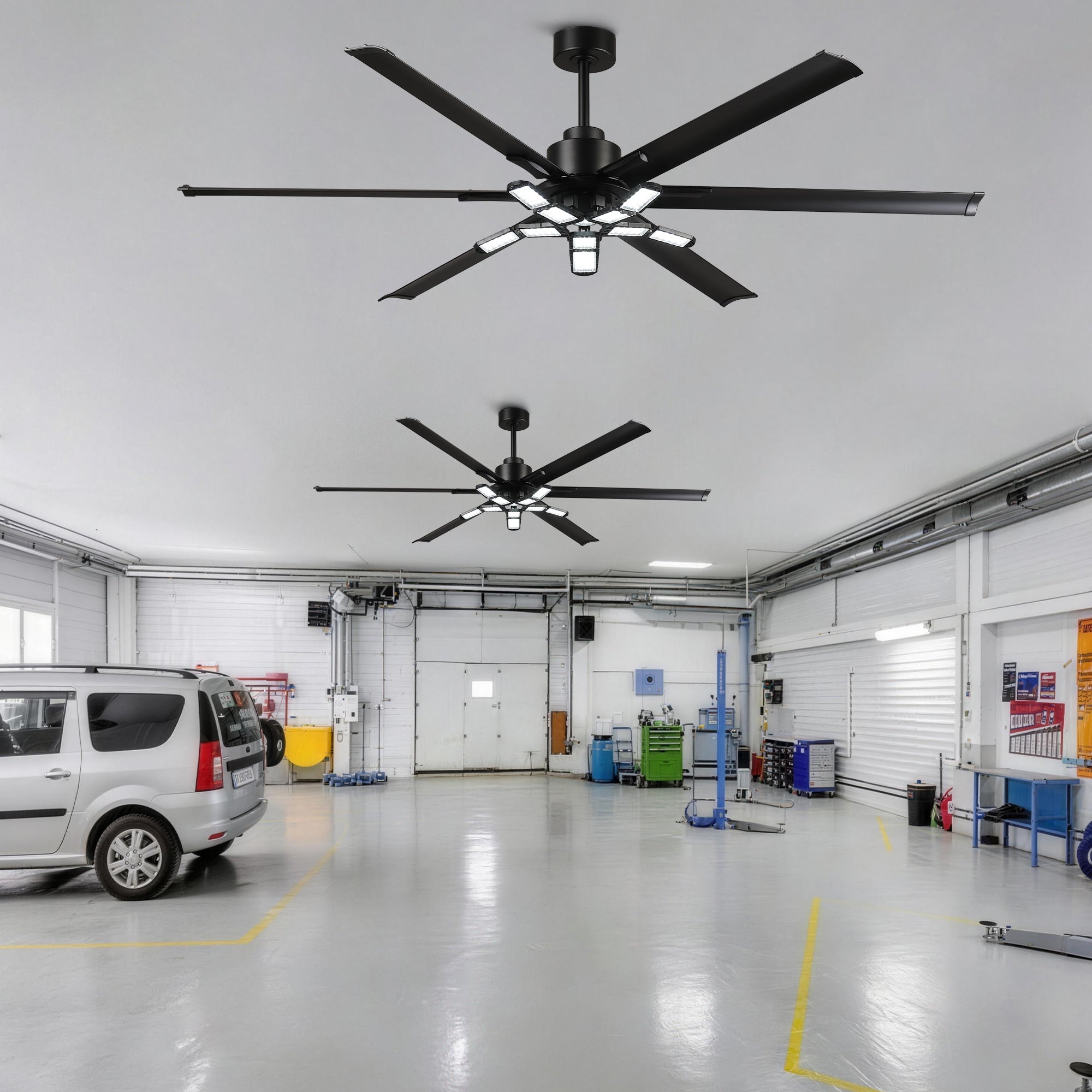 72 Inch 84 Inch Arlene HVLS Large Ceiling Fan with Foldable LED & Remote Control