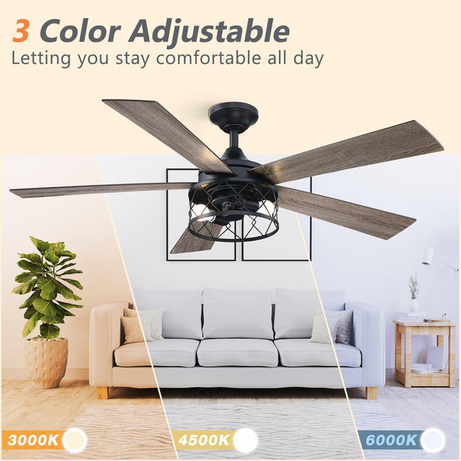 Ventilador de techo reversible de 52